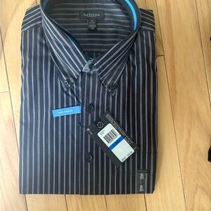 Van Heusen Men's Navy Striped Dress Shirt